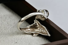 Load image into Gallery viewer, Shube&#39;s Dakota West Silver Dolphin Colorful Glass Disco Ball Bead Tail Ring Size 7
