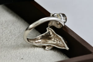 Shube's Dakota West Silver Dolphin Colorful Glass Disco Ball Bead Tail Ring Size 7