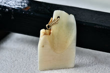 Load image into Gallery viewer, Bear &amp; Fish Engraved Bone Fragment 1.25&quot; Pendant
