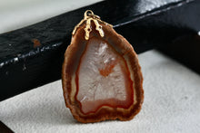 Load image into Gallery viewer, Sliced Carnelian Agate Polished Stone 1.5&quot; Pendant
