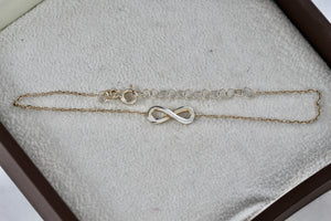 Sterling Silver Infinity Delicate Chain 6.5" to 7.5" Adjustable Bracelet