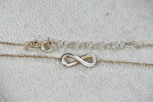 Sterling Silver Infinity Delicate Chain 6.5" to 7.5" Adjustable Bracelet