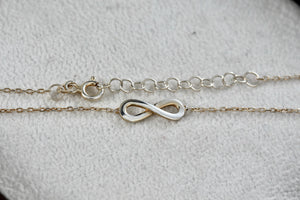 Sterling Silver Infinity Delicate Chain 6.5" to 7.5" Adjustable Bracelet