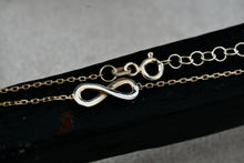 Load image into Gallery viewer, Sterling Silver Infinity Delicate Chain 6.5&quot; to 7.5&quot; Adjustable Bracelet
