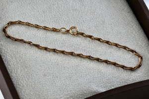 Vintage 14/20 Gold Filled Gold-Plated Staple Clip Link 7" Bracelet