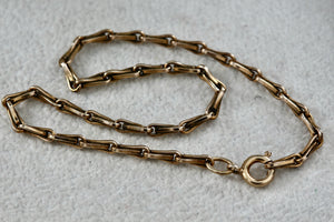 Vintage 14/20 Gold Filled Gold-Plated Staple Clip Link 7" Bracelet