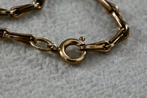 Vintage 14/20 Gold Filled Gold-Plated Staple Clip Link 7" Bracelet