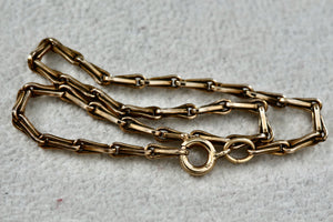 Vintage 14/20 Gold Filled Gold-Plated Staple Clip Link 7" Bracelet