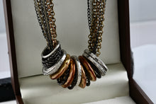 Load image into Gallery viewer, Daisy Fuentes Multi Chain Sliding Rings 18 - 22&quot; Adjustable Necklace
