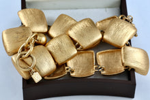 Load image into Gallery viewer, Anne Klein Large Gold Tone Cushion Link Toggle 16&quot; Choker Necklace
