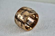 Load image into Gallery viewer, Rebecca &quot;Mon Amour&quot; Gold Tone Ring Made in Italy Size 5
