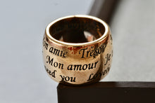 Load image into Gallery viewer, Rebecca &quot;Mon Amour&quot; Gold Tone Ring Made in Italy Size 5
