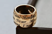 Load image into Gallery viewer, Rebecca &quot;Mon Amour&quot; Gold Tone Ring Made in Italy Size 5
