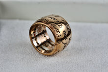 Load image into Gallery viewer, Rebecca &quot;Mon Amour&quot; Gold Tone Ring Made in Italy Size 5
