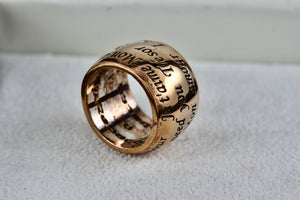 Rebecca "Mon Amour" Gold Tone Ring Made in Italy Size 5