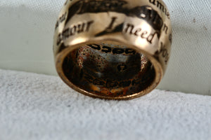 Rebecca "Mon Amour" Gold Tone Ring Made in Italy Size 5