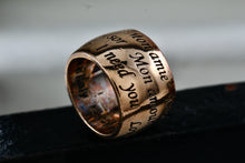 Load image into Gallery viewer, Rebecca &quot;Mon Amour&quot; Gold Tone Ring Made in Italy Size 5
