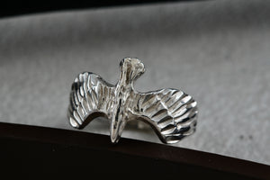 Lisa Lee Creations Vintage Sterling Silver Flying Eagle Bird Signed LLC Ring Size 6.5