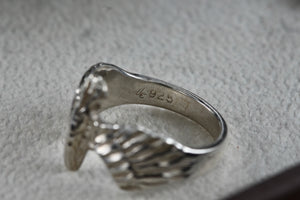 Lisa Lee Creations Vintage Sterling Silver Flying Eagle Bird Signed LLC Ring Size 6.5