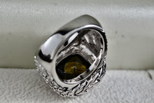 Load image into Gallery viewer, High Quality Fashion Rope Weave Square Cushion Cut Smokey Quartz Ring Size 6
