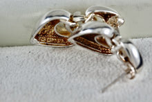 Load image into Gallery viewer, Joseph Esposito Sterling Silver Double Puffy Heart Spades Earrings Signed ESPO SIG 925
