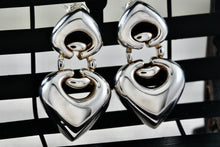 Load image into Gallery viewer, Joseph Esposito Sterling Silver Double Puffy Heart Spades Earrings Signed ESPO SIG 925
