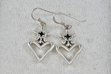 Load image into Gallery viewer, Sterling Silver Ship Wheel Turtle Heart Drop Dangle Hook Earrings
