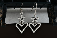 Load image into Gallery viewer, Sterling Silver Ship Wheel Turtle Heart Drop Dangle Hook Earrings
