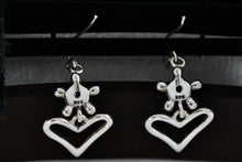 Load image into Gallery viewer, Sterling Silver Ship Wheel Turtle Heart Drop Dangle Hook Earrings
