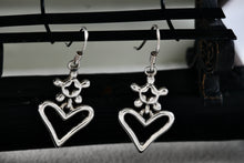 Load image into Gallery viewer, Sterling Silver Ship Wheel Turtle Heart Drop Dangle Hook Earrings
