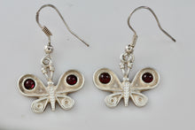 Load image into Gallery viewer, Sterling Silver Purple Amethyst Beads Butterfly Hook Earrings
