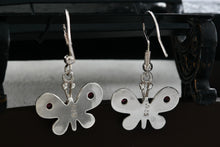 Load image into Gallery viewer, Sterling Silver Purple Amethyst Beads Butterfly Hook Earrings
