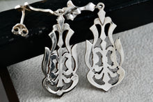 Load image into Gallery viewer, Sterling Silver Large Rhinestone Chandelier Swing Drop 2&quot; Earrings
