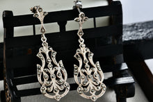 Load image into Gallery viewer, Sterling Silver Large Rhinestone Chandelier Swing Drop 2&quot; Earrings
