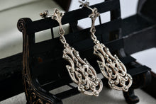 Load image into Gallery viewer, Sterling Silver Large Rhinestone Chandelier Swing Drop 2&quot; Earrings
