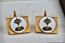 Load image into Gallery viewer, Vintage Delmas Gold Tone &quot;Lo Cup Match&quot; Goblet Cup Rectangle Cufflinks
