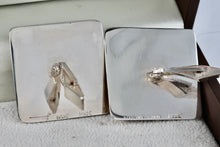 Load image into Gallery viewer, Sterling Silver Men&#39;s Hand Made Square Polished Gemstones Cufflinks
