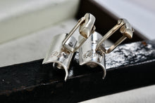 Load image into Gallery viewer, Vintage Taxco Sterling Silver Mens Double Bead Concave Curved Bar Cufflinks
