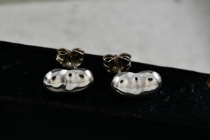 Sterling Silver Small Bean Stud Earrings