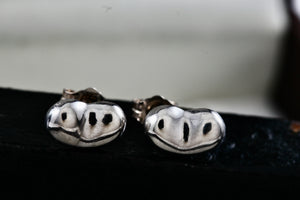 Sterling Silver Small Bean Stud Earrings