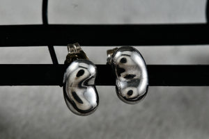 Sterling Silver Small Bean Stud Earrings