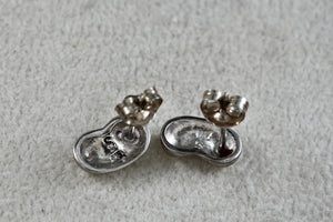 Sterling Silver Small Bean Stud Earrings