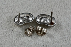 Sterling Silver Small Bean Stud Earrings