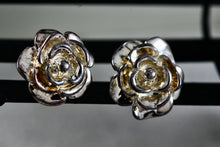 Load image into Gallery viewer, Jacmel Mauritius JCM Sterling Silver Rose Flower Stud Earrings
