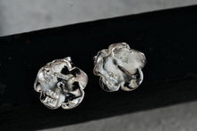 Load image into Gallery viewer, Jacmel Mauritius JCM Sterling Silver Rose Flower Stud Earrings
