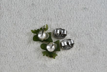Load image into Gallery viewer, Hand Carved Green Jade Moose Stud Earrings
