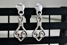 Load image into Gallery viewer, James Avery Retired Sterling Silver Dangle Scroll Earrings
