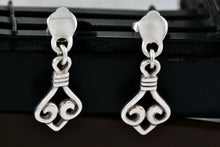 Load image into Gallery viewer, James Avery Retired Sterling Silver Dangle Scroll Earrings
