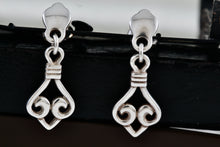 Load image into Gallery viewer, James Avery Retired Sterling Silver Dangle Scroll Earrings
