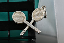 Load image into Gallery viewer, Tiffany &amp; Co. Silver Double Tennis Rackets &amp; Ball Charm Pendant
